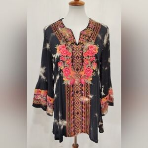 TIE DYED EMBROIDERED BLOUSE